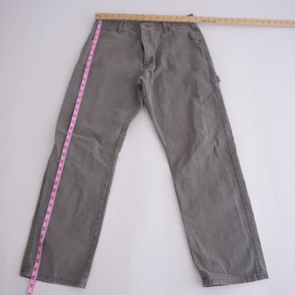 Vintage Rustler Olive Green Carpenter Dungaree Heavyweight Denim Jeans 32X32 - Picture 3 of 16